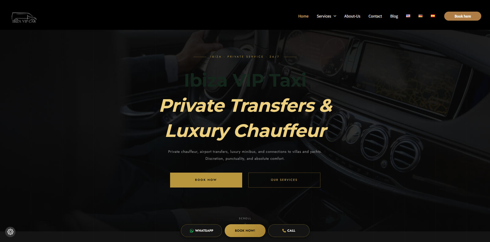 Web creada por WebWaves Studio para Ibiza VIP Car